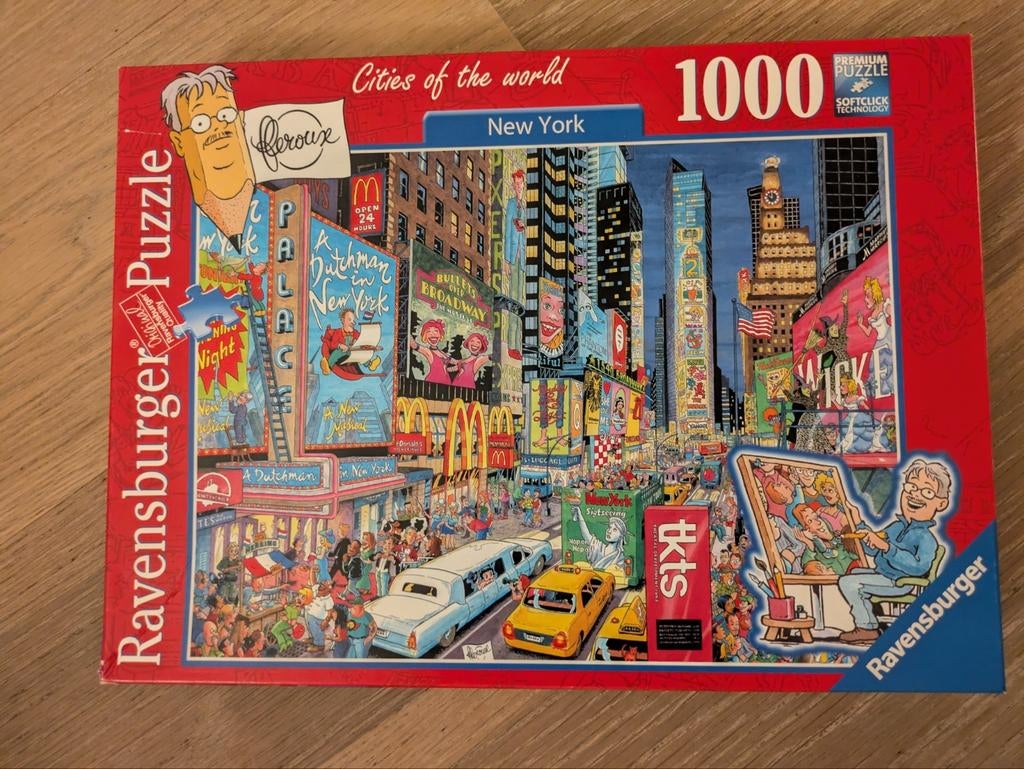 Komische puzzel New York van Fleroux Cities of the World, Ophalen of Verzenden, 500 t/m 1500 stukjes