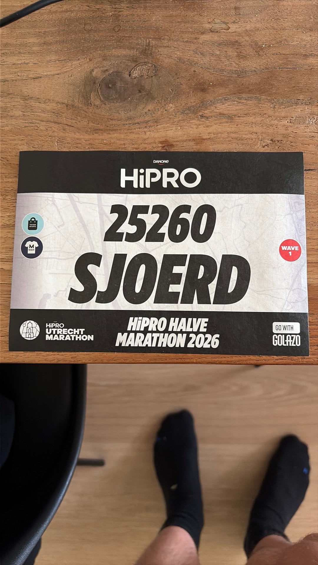 Hipro halve marathon startbewijs, Eén persoon
