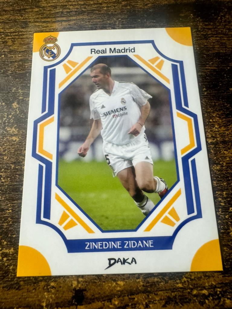 Zinedine Zidane Real Madrid DAKA Spelerskaart, Ophalen of Verzenden, Zo goed als nieuw, Buitenlandse clubs, Spelerskaart