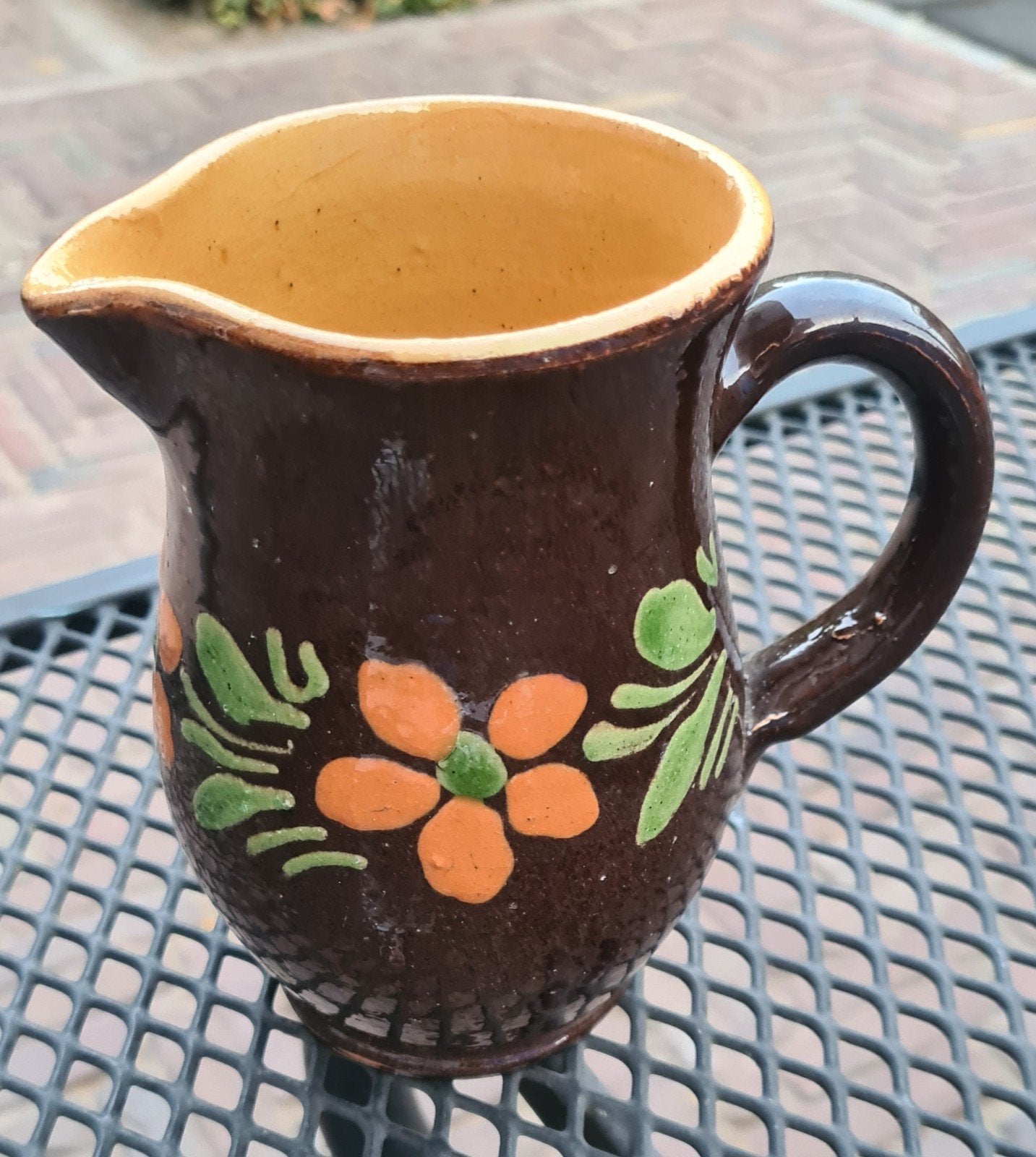 Vintage Elzasser Aardewerk Kruik met Bloemmotief, Antiek en Kunst, Antiek | Keramiek en Aardewerk, Ophalen of Verzenden