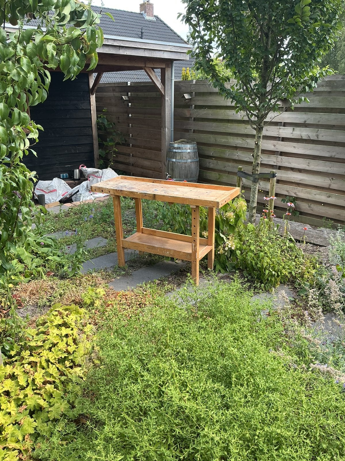 Plantentafel of werkbank, vintage., Tuin en Terras, Ophalen, Gebruikt, Rechthoekig, Hout