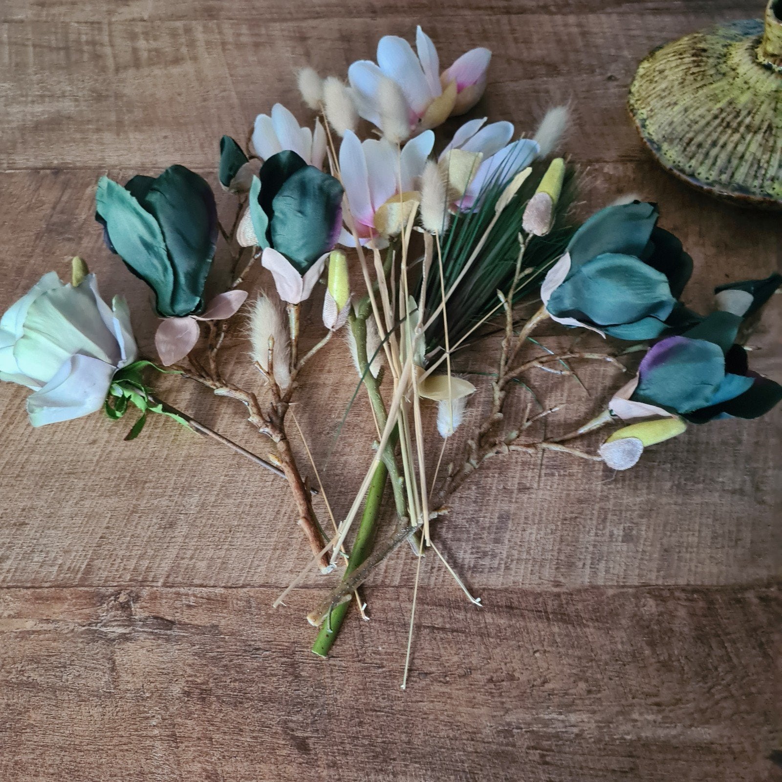 Prachtig boeket zijdebloemen en -takken, Binnen, Ophalen of Verzenden, Zo goed als nieuw, Kunststof
