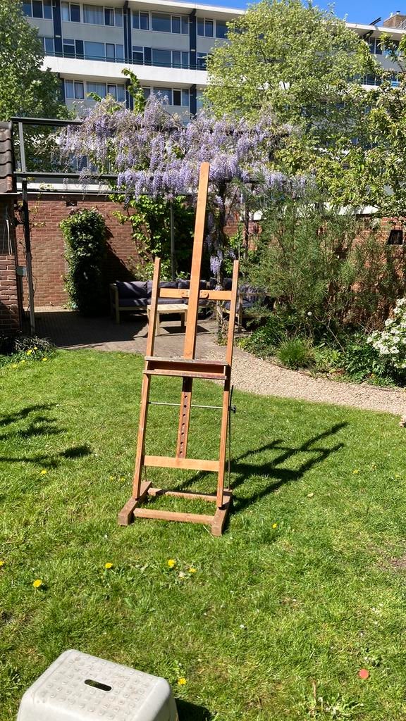 Prachtige oude elegante schildersezel, Hobby en Vrije tijd, Schilderen, Ophalen, Gebruikt, Ezel