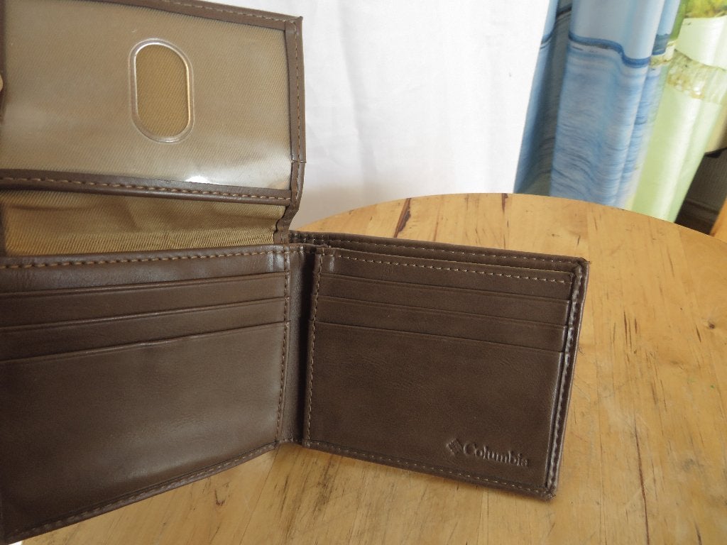 lever bruine  faux leer portefeuille columbia, Ophalen of Verzenden, Bruin, Overige merken, Leer