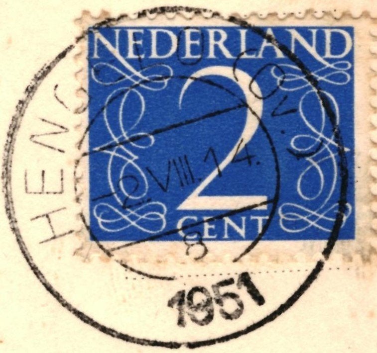 804477	Hengelo	Ov 1951 Zwembad Tuindorp	Gelopen met zegel, Ophalen of Verzenden, 1940 tot 1960, Gelopen, Overijssel