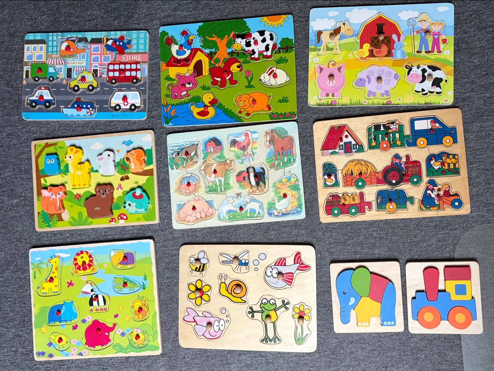 Diverse houten legpuzzels - 1 euro per puzzel, 2 tot 4 jaar, Gebruikt, Ophalen of Verzenden, Van hout