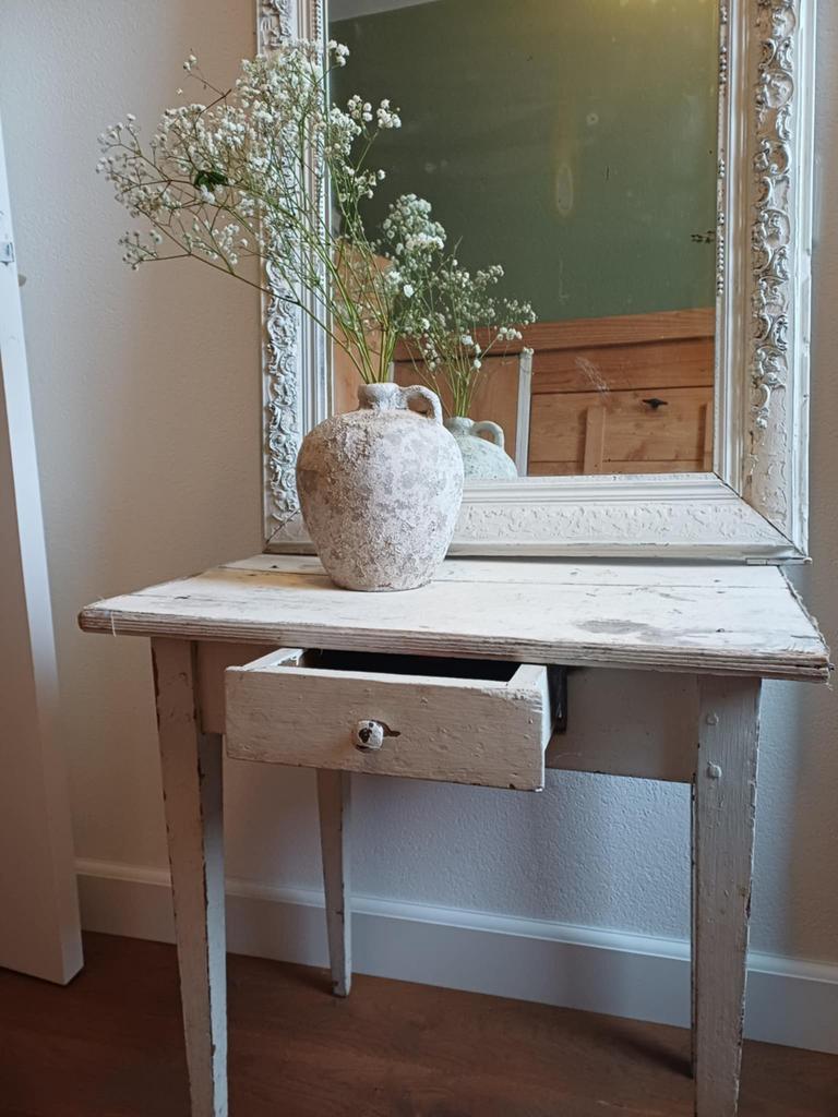 Antieke bijzettafel, Ophalen, Gebruikt, Rechthoekig, 60 cm of meer