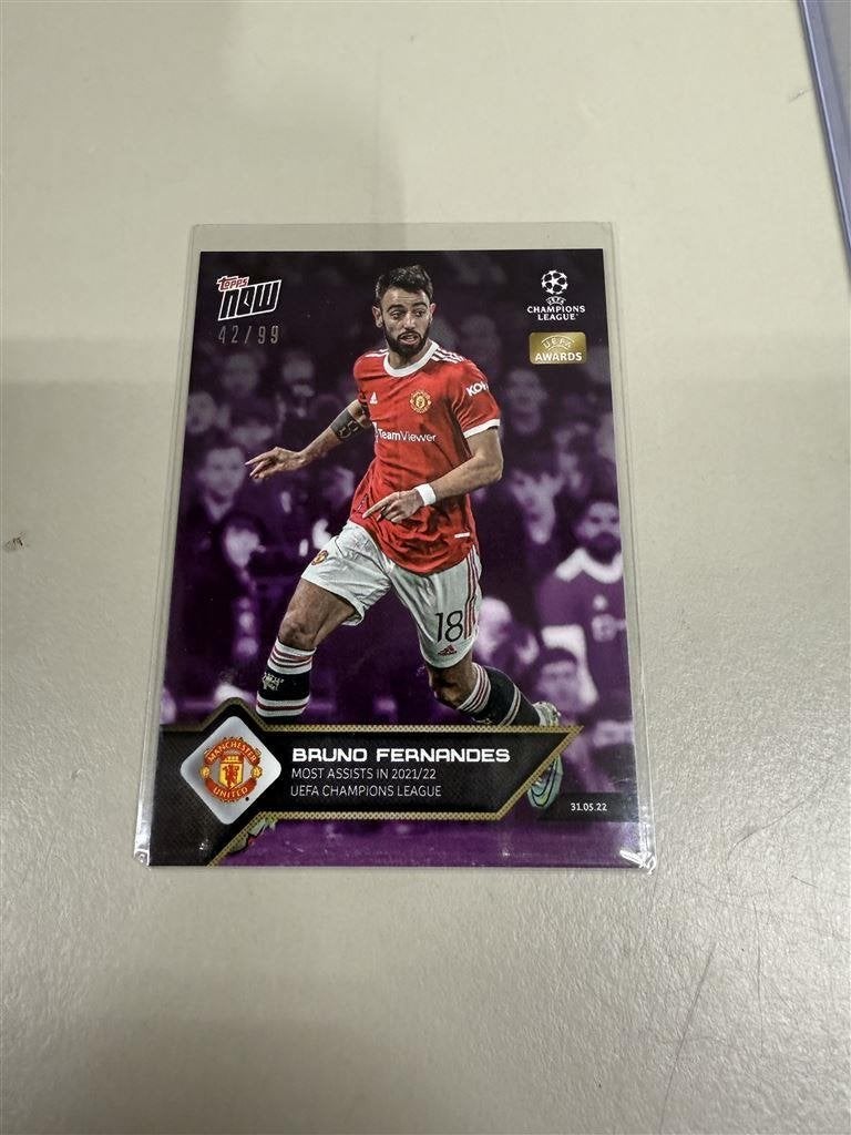 voetbal kaart Bruno Fernandes Most Assists - Manchester Unit, Ophalen of Verzenden, Nieuw, Buitenlandse clubs, Poster, Plaatje of Sticker