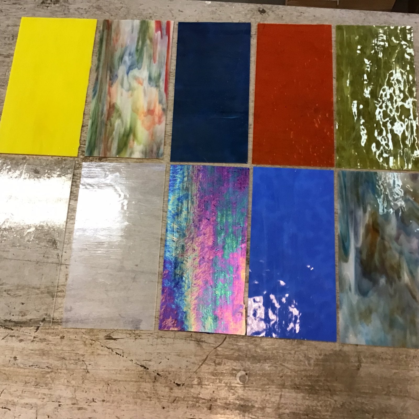 10 glasplaatjes voor tiffany of glas in lood, Ophalen of Verzenden, Zo goed als nieuw