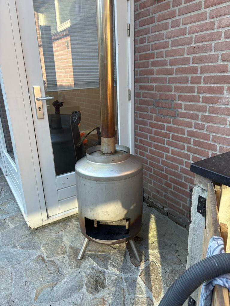 Rvs Zwembad / hottub houtkachel, Ophalen of Verzenden, Gebruikt, Vuurton