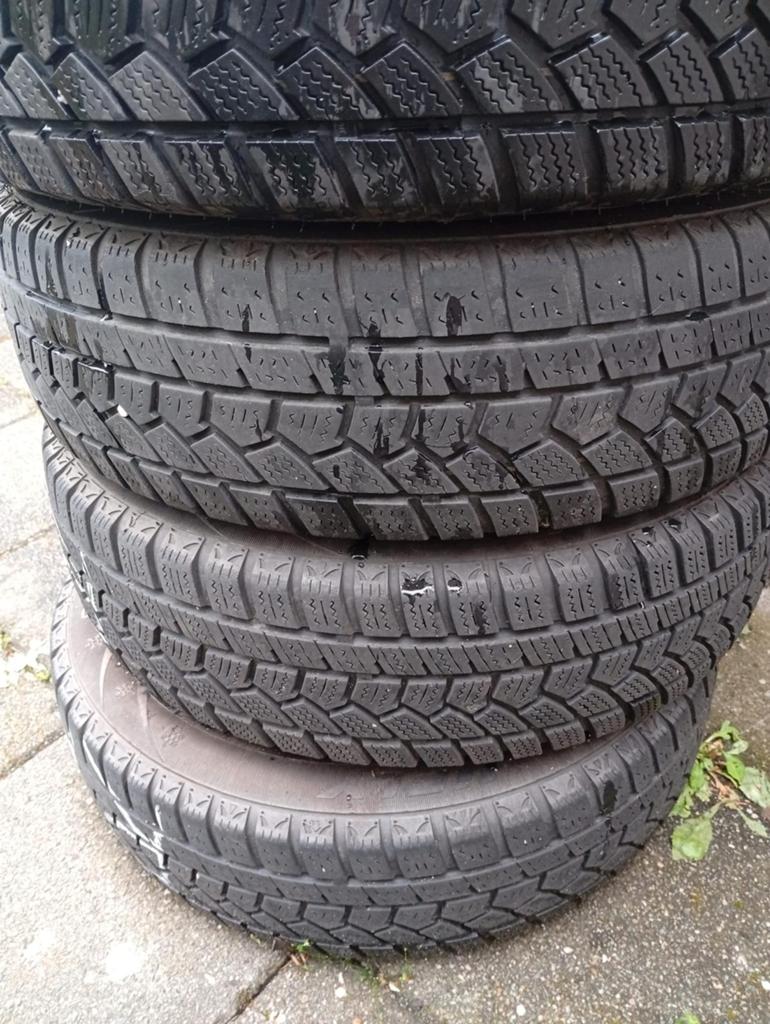 Winterbanden met velgen 155/65 R14, Ophalen, 14 inch, Gebruikt, Banden en Velgen