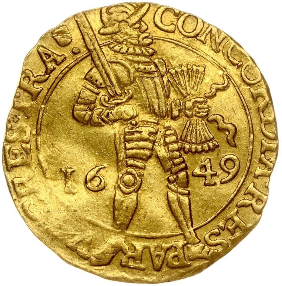 1 dukaat 1649, vroeg type , eenvoudige cirkel goud, Postzegels en Munten, Munten | Nederland, Vóór koninkrijk, Losse munt, Goud