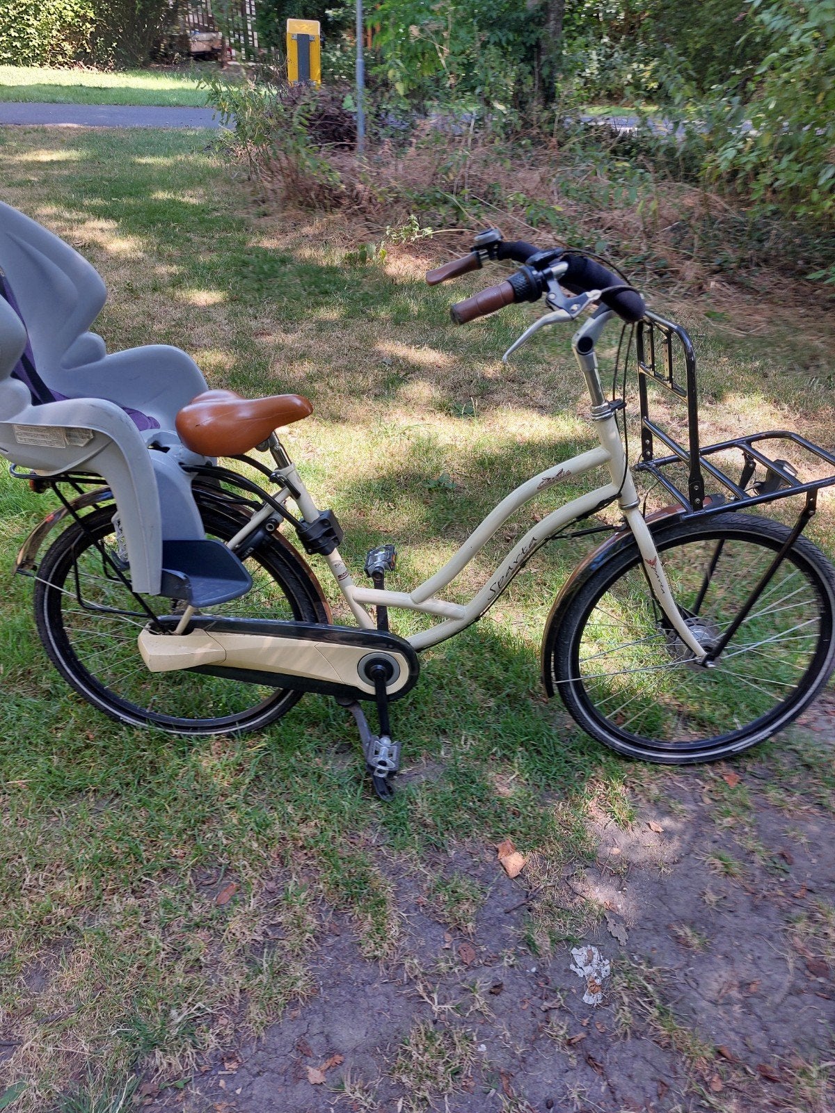 damesfiets met kindersitje, Fietsen en Brommers, Fietsen | Dames | Damesfietsen, Ophalen, Gebruikt, Sparta, Versnellingen