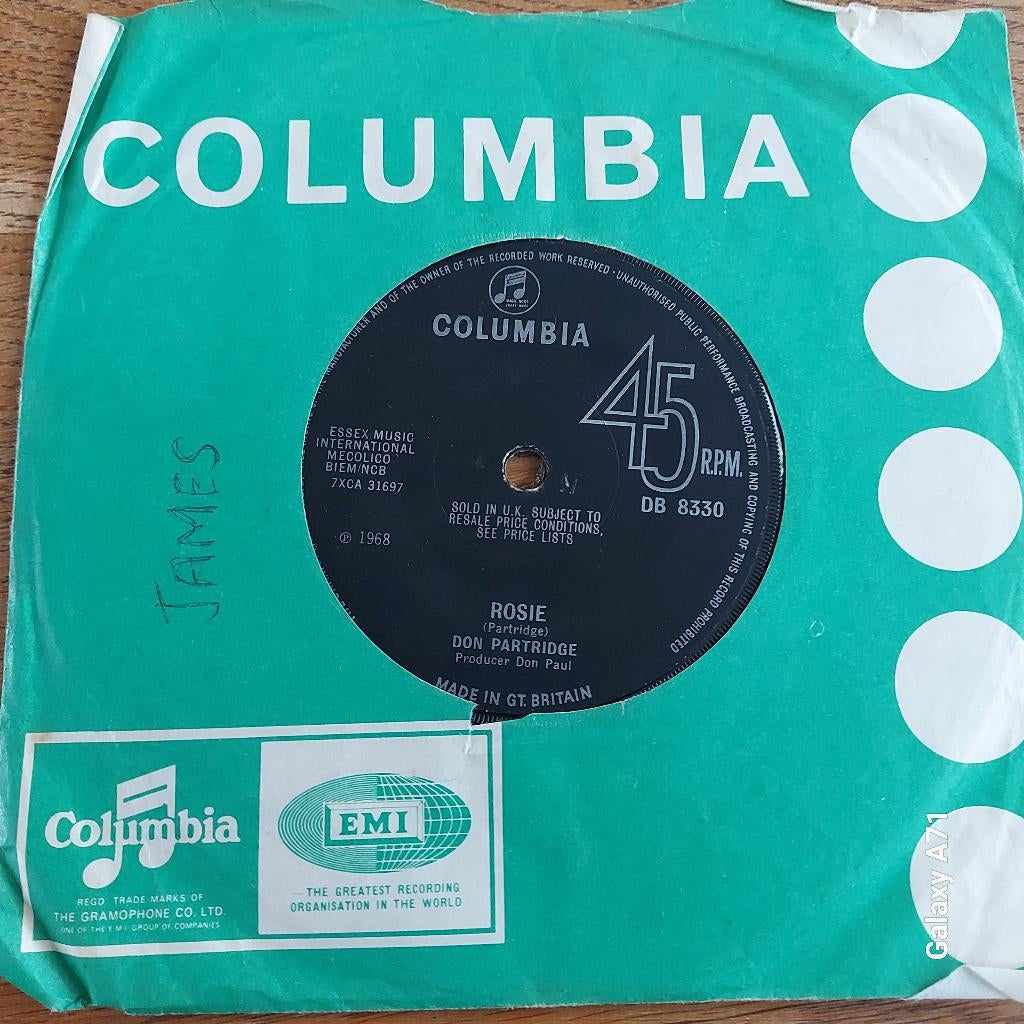 45 rpm Don Partridge - Rosie (1968), Originele persing, Ophalen of Verzenden, Gebruikt, Pop