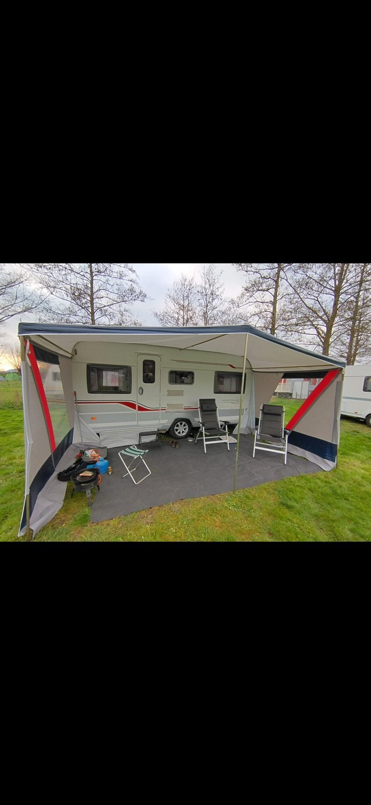 Caravanluifel uitritsbare zijkanten zonder frame, Ophalen, Zo goed als nieuw