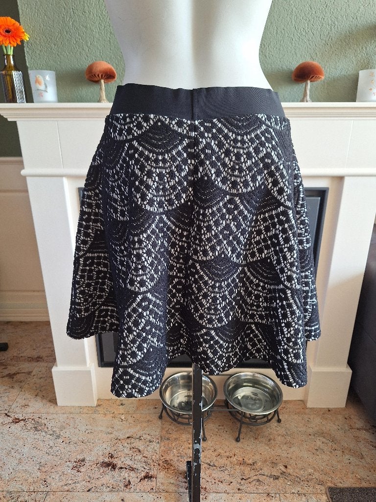 Rinascimento see through rok klokkend zwart wit L, Verzenden, Zwart, Zo goed als nieuw, Boven de knie