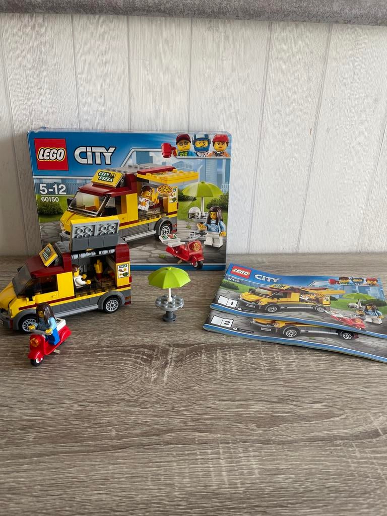 LEGO City Pizzawagen 60150 - Mist helm en pizzapuntje, City, Lego, Ophalen of Verzenden, Zo goed als nieuw