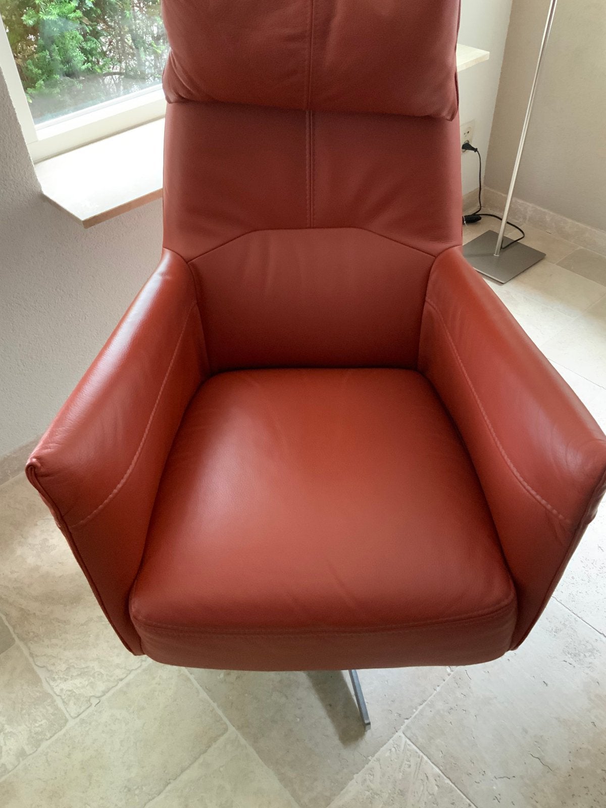 2x Matera Fauteuil Leder met ster poot, 75 tot 100 cm, Ophalen of Verzenden, Zo goed als nieuw, Metaal