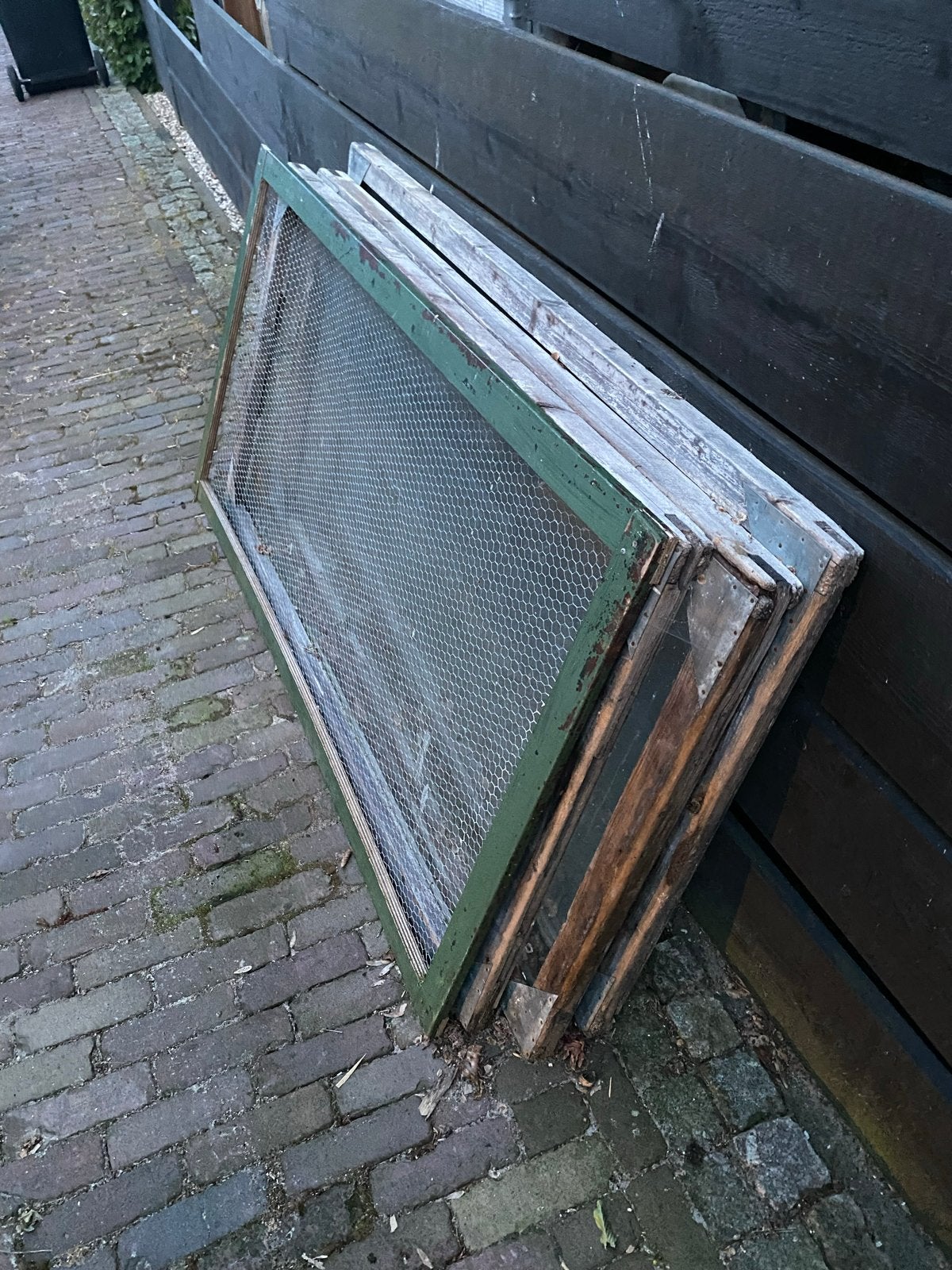 Glasplaten en gaasframes voor koude kas, Tuin en Terras, Ophalen, Overige materialen, Gebruikt, Kweekkas