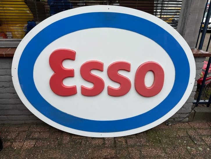 Vintage Esso Reclamebord - Lichtbak plaat, Ophalen, Gebruikt, ., Lichtbak of (neon) lamp