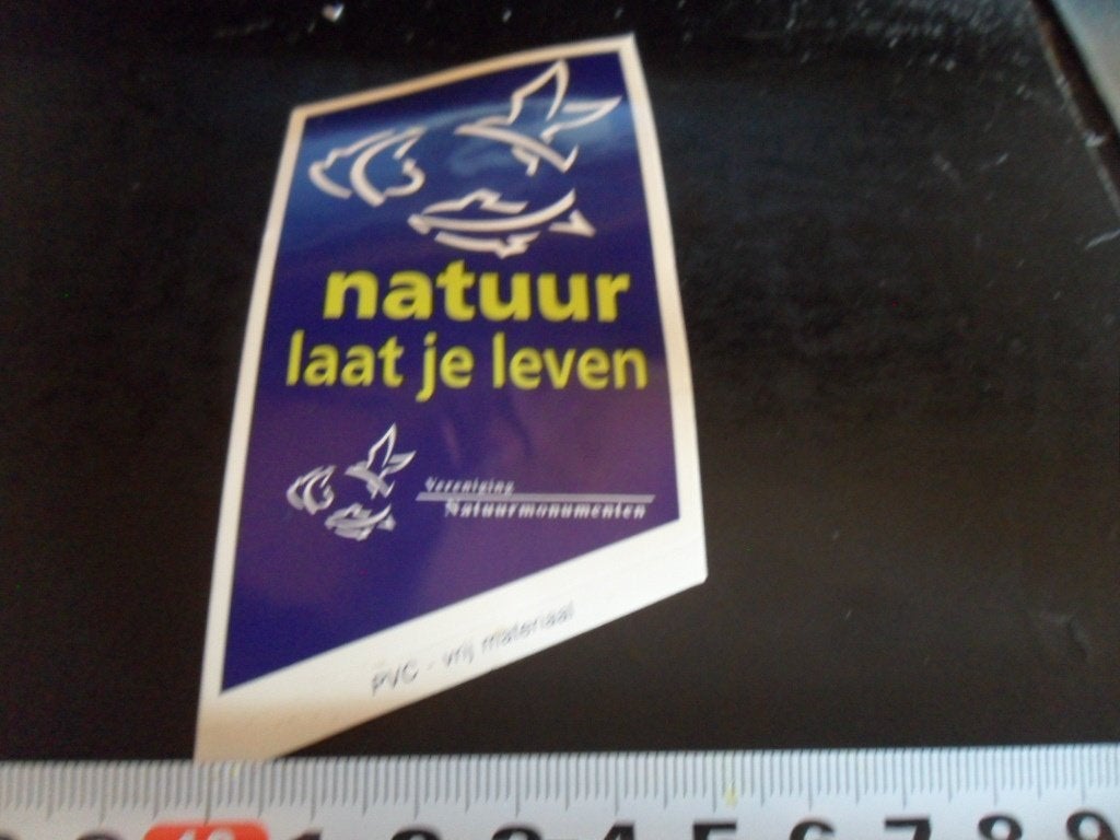 sticker natuur laat je leven vereniging natuurmonumenten, Verzamelen, Ophalen, Zo goed als nieuw