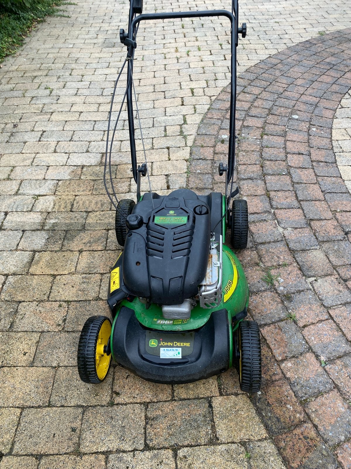 John Deere grasmaaier met opvangbak en mulchfunctie, Ophalen, Cirkelmaaier, Gebruikt, Mulchfunctie