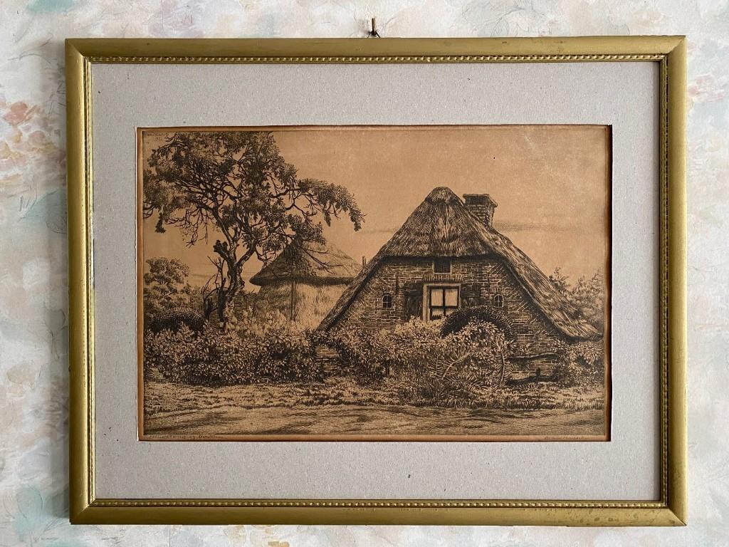 Ets  ,  Arend  Hendriks  .  1901 - 1951, Ophalen of Verzenden, Landschap, Ets, 1900 - 1949
