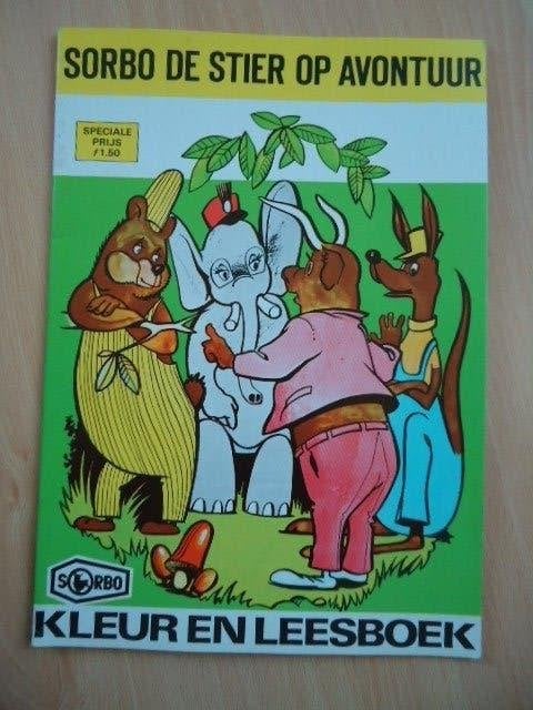 Sorbo de Stier op avontuur, kleur en leesboek, vintage, Ophalen of Verzenden, Gebruikt