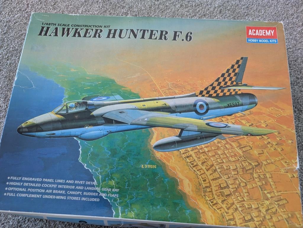1/48 Academy hawker Hunter f6, Overige merken, Nieuw, Ophalen of Verzenden, Groter dan 1:72