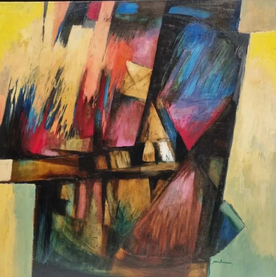 Abstract Schilderij Paul Maas - Kleurrijk en Expressief, Antiek en Kunst, Kunst | Schilderijen | Abstract, Ophalen