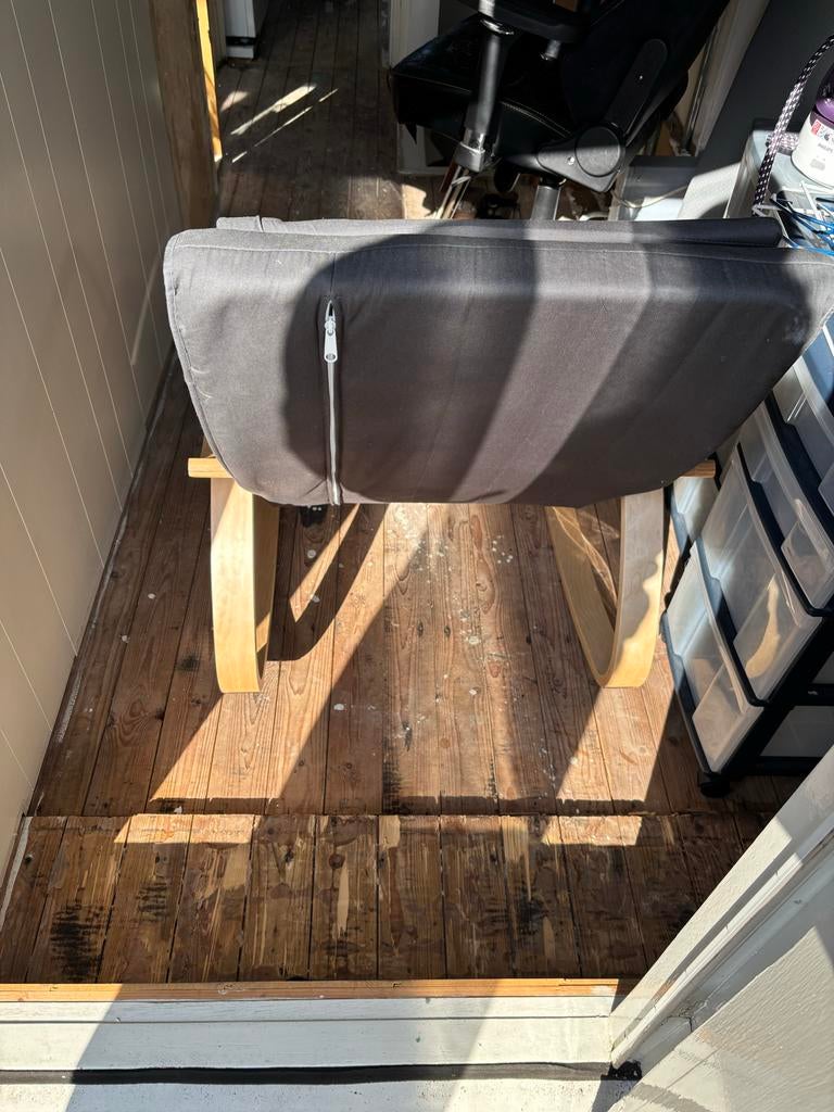 Schommelstoel met beweegbare voetensteun, Huis en Inrichting, Fauteuils, Ophalen, Gebruikt, 100 tot 125 cm, 50 tot 75 cm