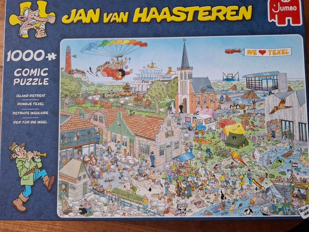 Jan van Haasteren puzzel "rondje texel" 1000 stukjes, Ophalen, 500 t/m 1500 stukjes, Zo goed als nieuw, Legpuzzel