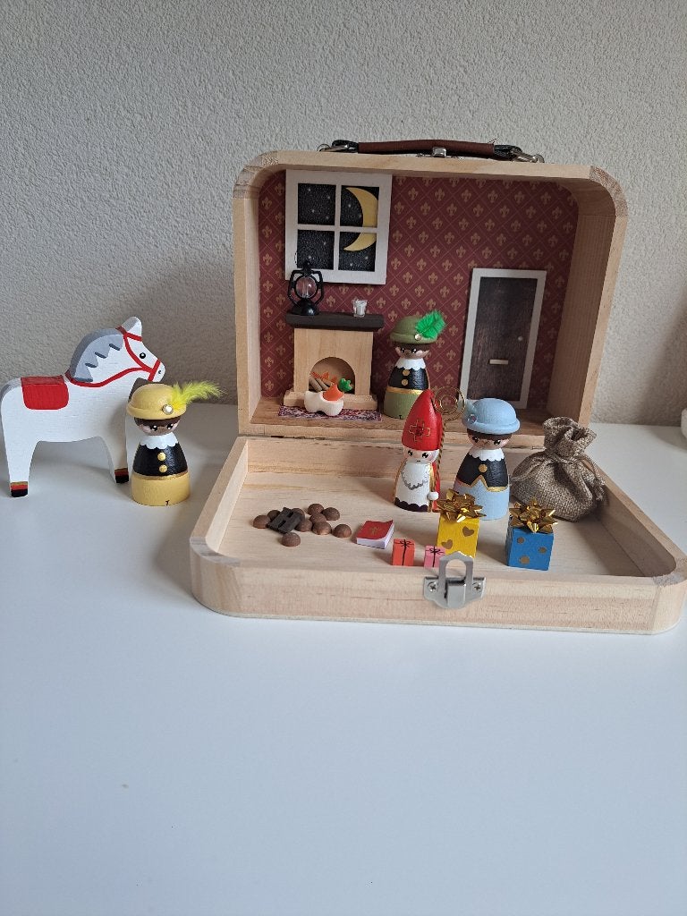Houten koffer sint en pieten, Ophalen of Verzenden, Nieuw