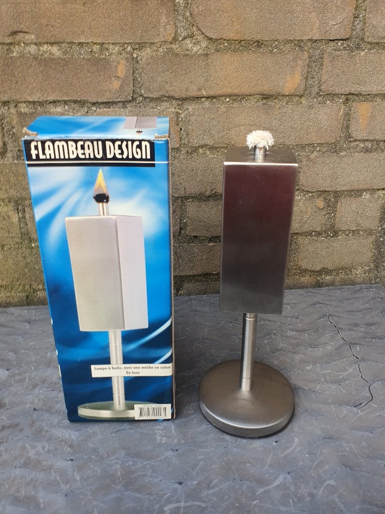 Flambeau Design RVS tafelfakkel olielamp nieuw, Ophalen of Verzenden