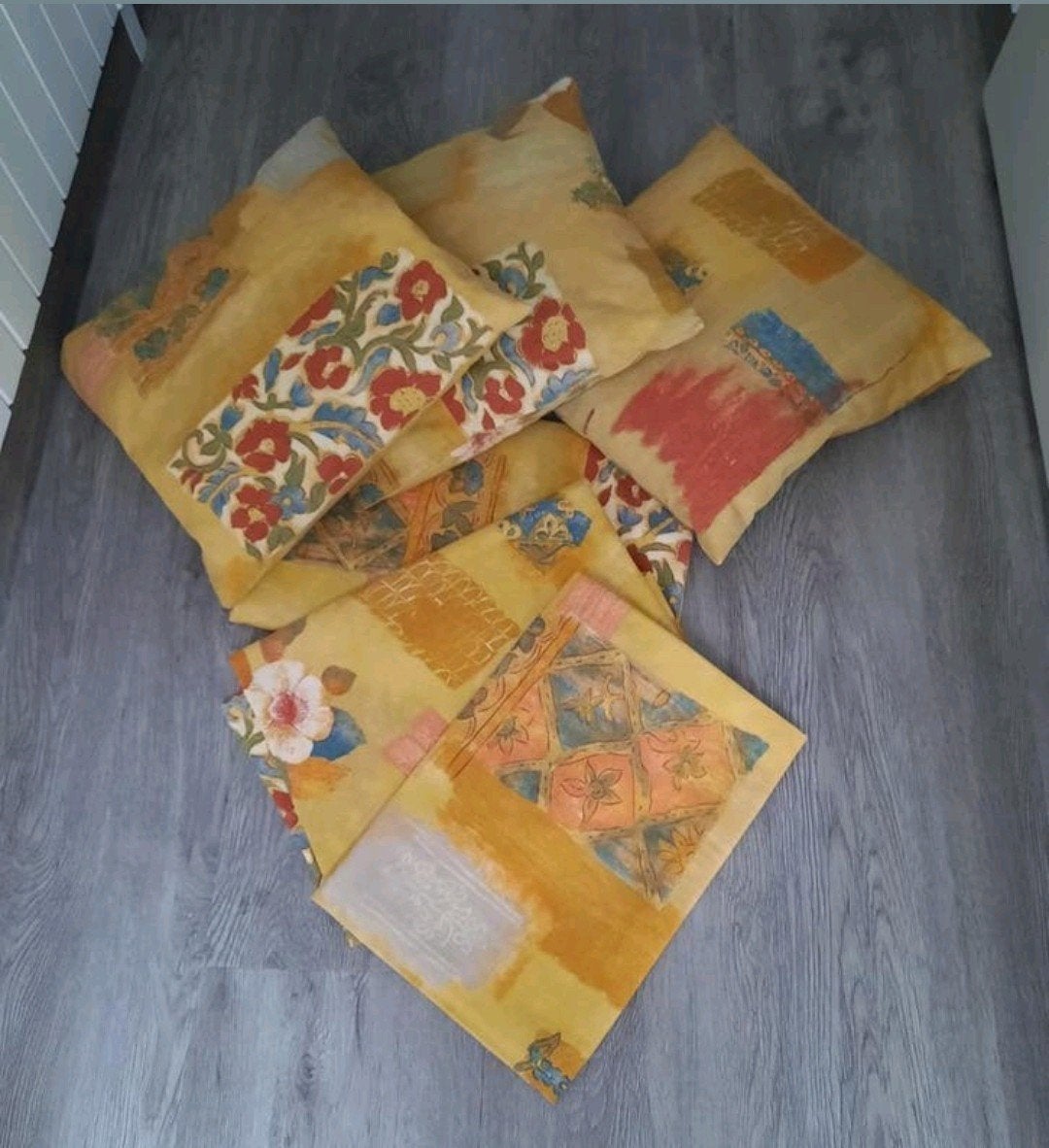 3 Woonkussens met bijpassende kleedjes, Huis en Inrichting, Woonaccessoires | Kussens, Ophalen of Verzenden