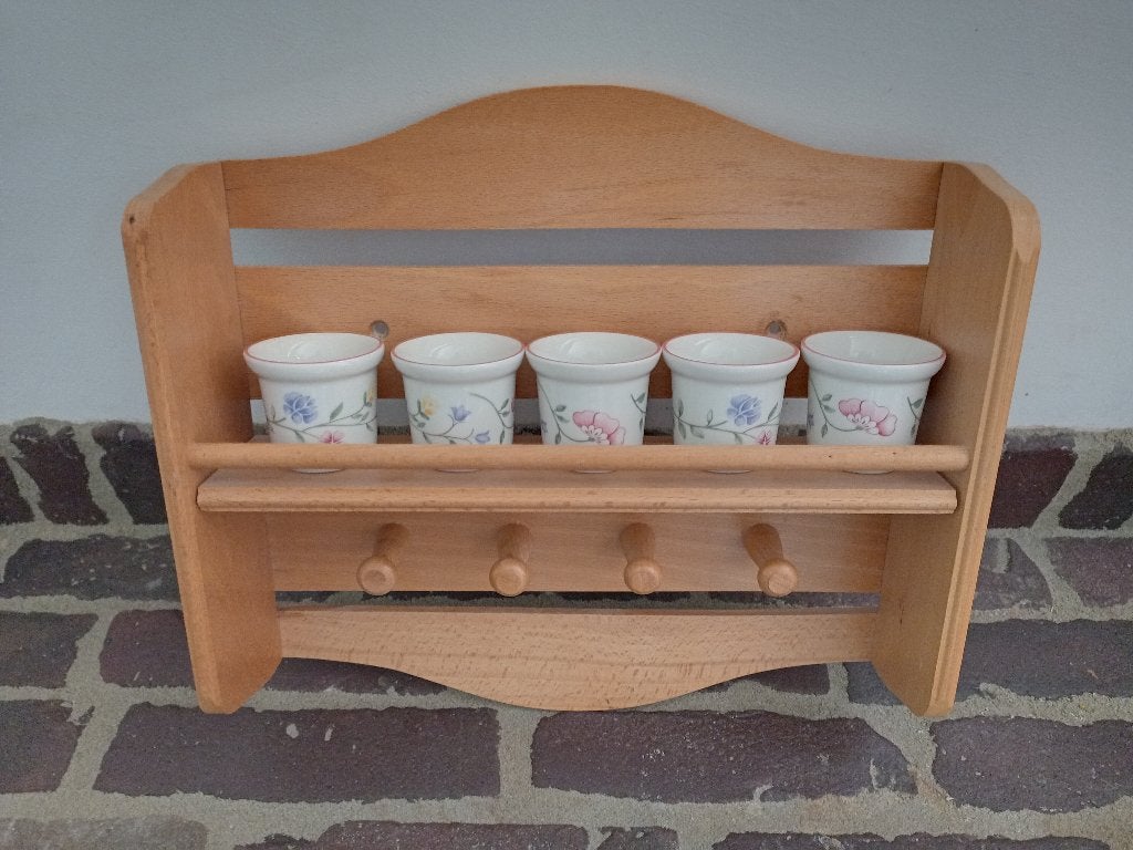 Leuk keuken/handdoek/pannenlap/rekje licht hout, Ophalen of Verzenden, Gebruikt, Hout