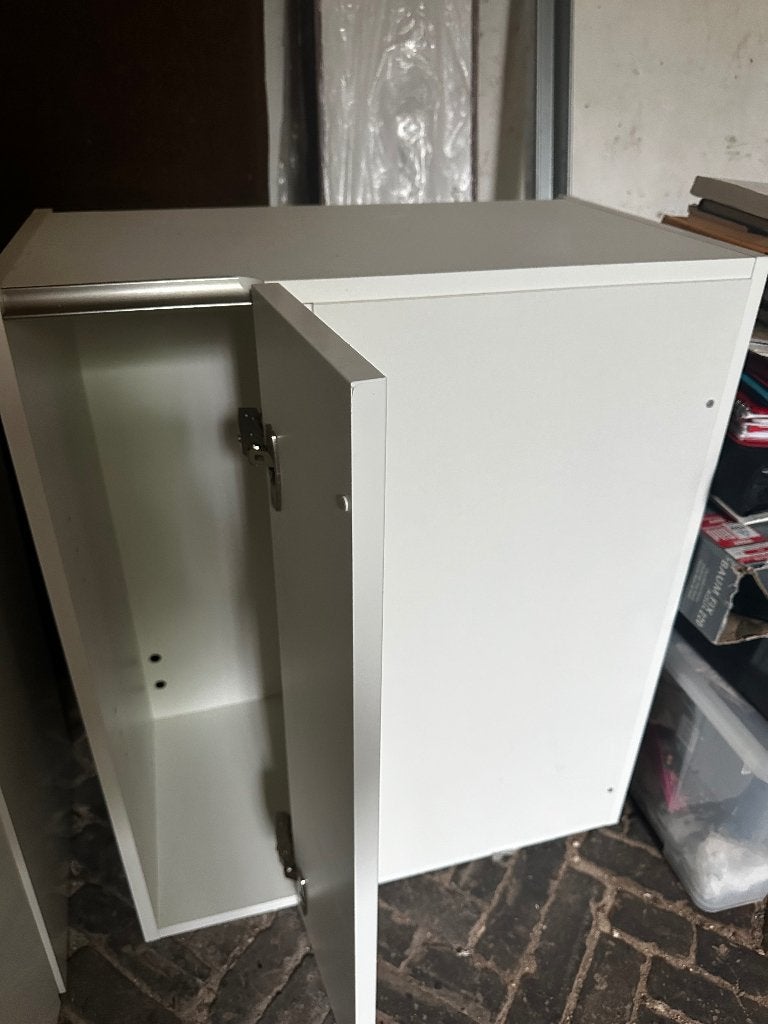 Witte hoekkast en smalle keukenkast - nooit gebruikt, Ophalen, Minder dan 50 cm, Wit, Nieuw