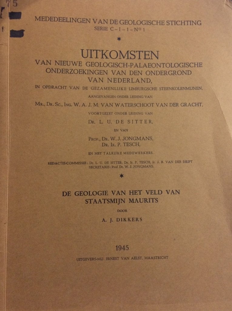 De geologie van het veld van Staatsmijn Maurits, Gelezen, Ophalen of Verzenden, A. Dikkers, Natuurwetenschap