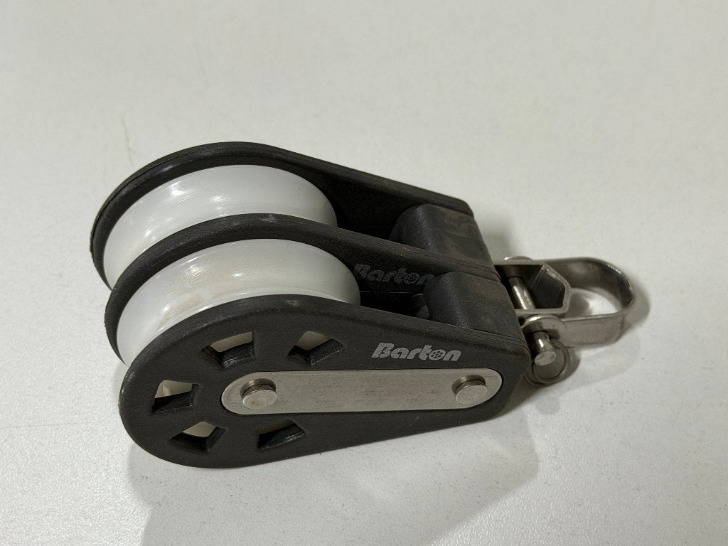 2 Barton 2 schijfs blok 45 mm tot 12 mm lijn gelagerd NIEUW, Ophalen of Verzenden, Nieuw, Lijn of Blok