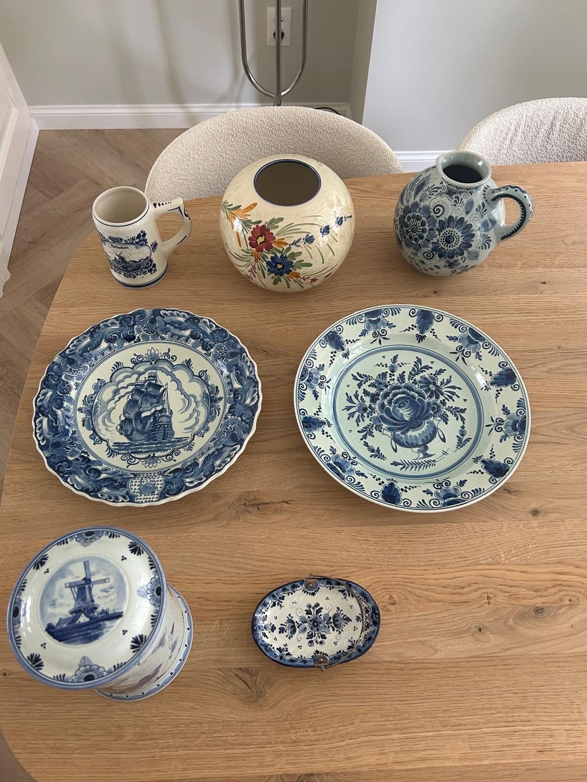 Diverse collectie Delfts Blauw en handgeschilderd aardewerk, Ophalen