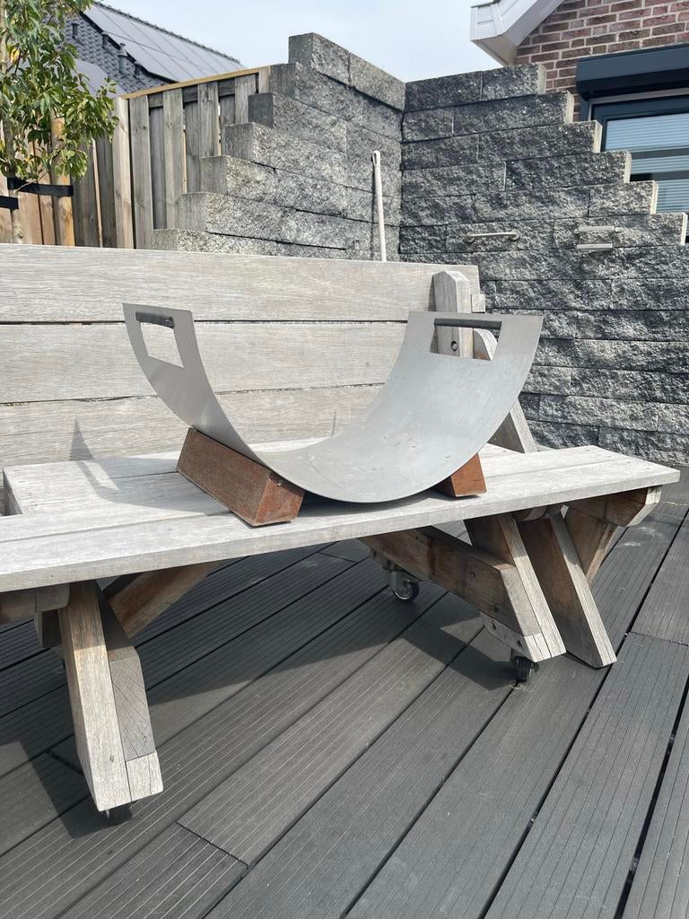 Bulselma ,Stijlvolle metalen houtschaal, Tuin en Terras, Haardhout, Minder dan 3 m³, Ophalen of Verzenden