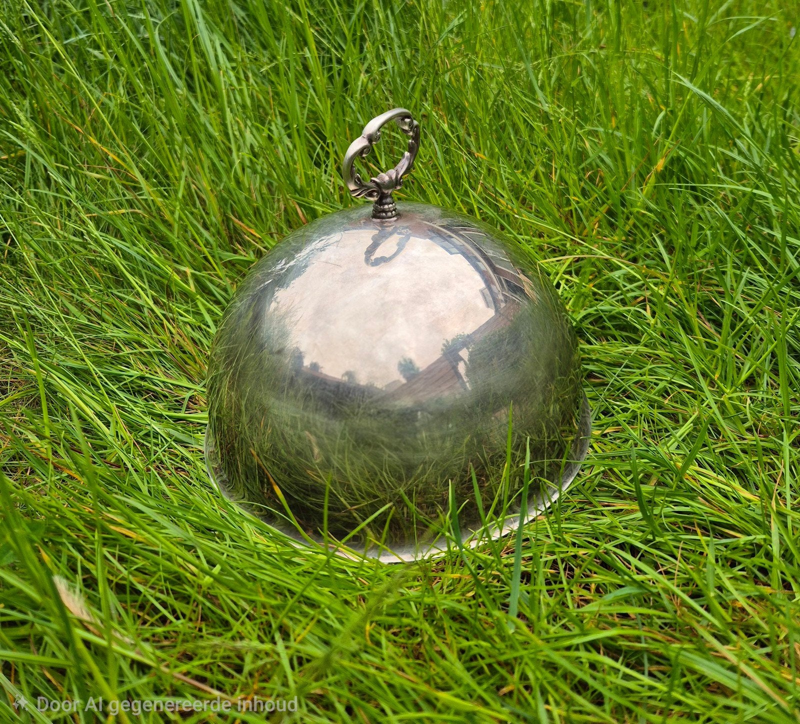 Verzilverde cloche/ afdekschaal 22 cm, Ophalen of Verzenden