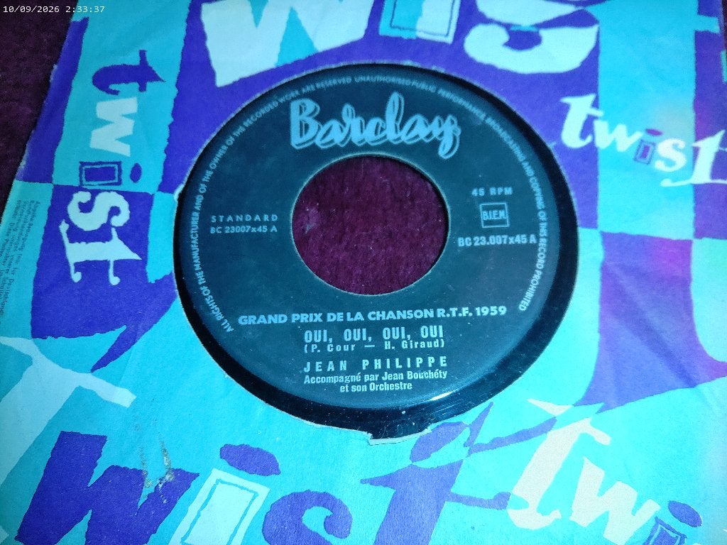 Jean Philippe - Oui oui oui    ( eurovisie songfestival ), Gebruikt, Originele persing, 7 inch, Ophalen of Verzenden