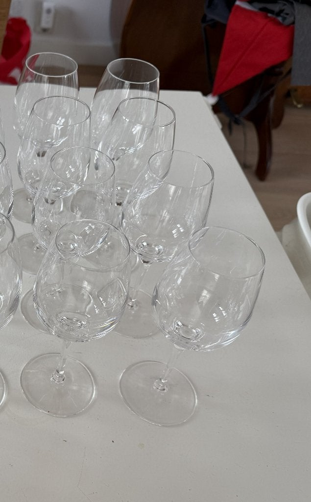 AH Kristal Wijnglazen Set - 8 stuks, Glas of Glazen, Ophalen of Verzenden, Overige stijlen, Glas