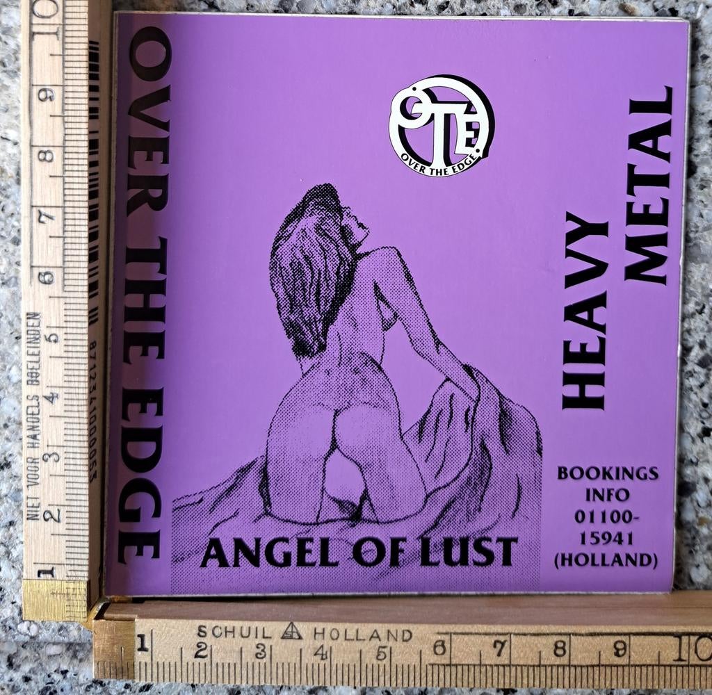 Vintage sticker over the edge angel of lust heavy metal, Ophalen of Verzenden, Zo goed als nieuw, Overige typen