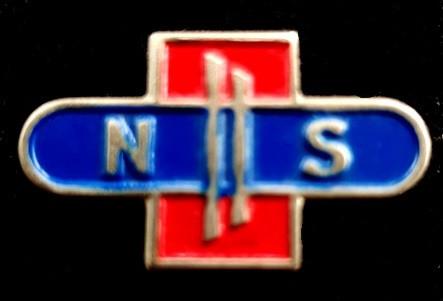 N.S broche- gelakt uit de 60er jaren, Verzenden, Zo goed als nieuw, Transport, Speldje of Pin