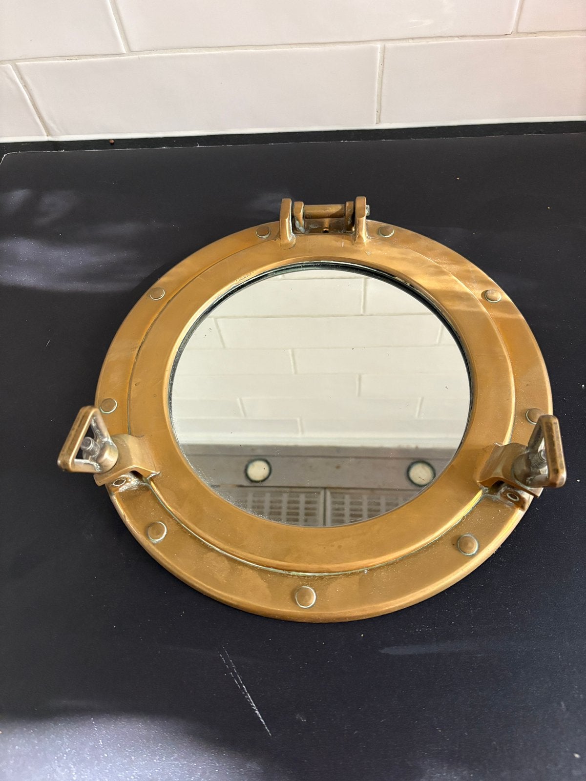 Patrijspoort Spiegel, Ophalen of Verzenden, Rond, Minder dan 50 cm