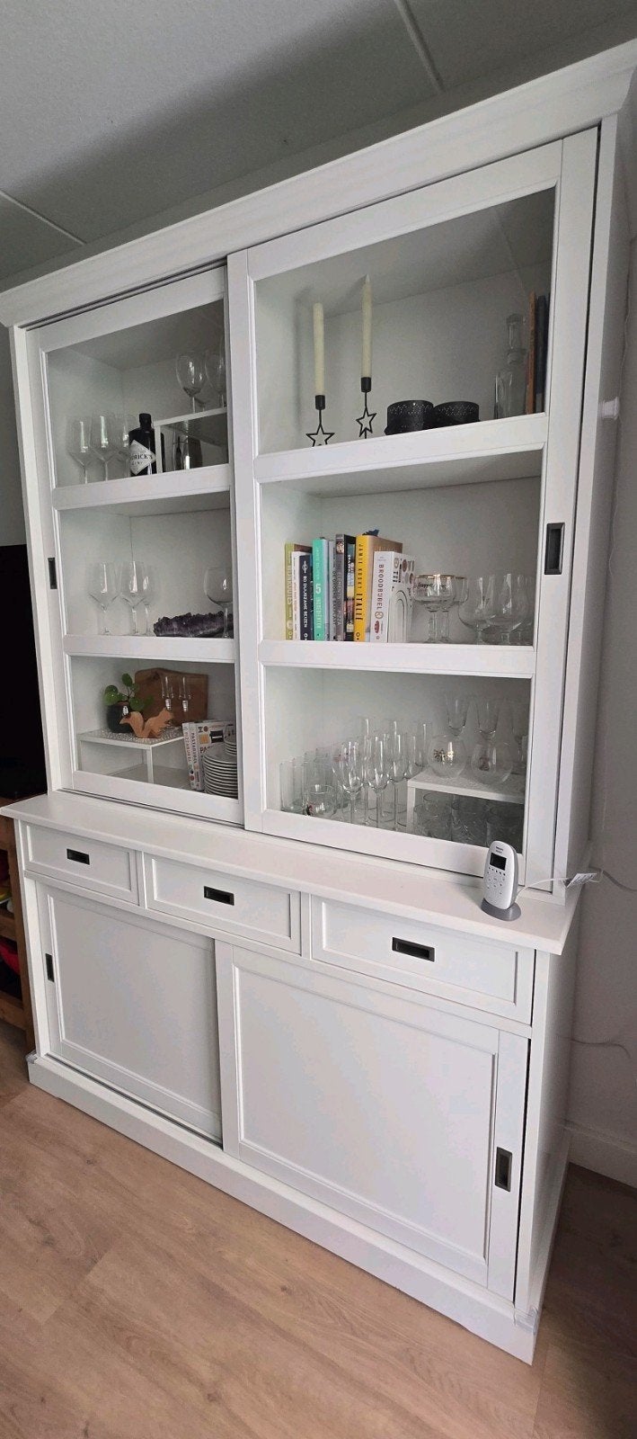Ikea buffetkast/ vitrinekast Larsfrid, Ophalen, Gebruikt, 200 cm of meer, Glas