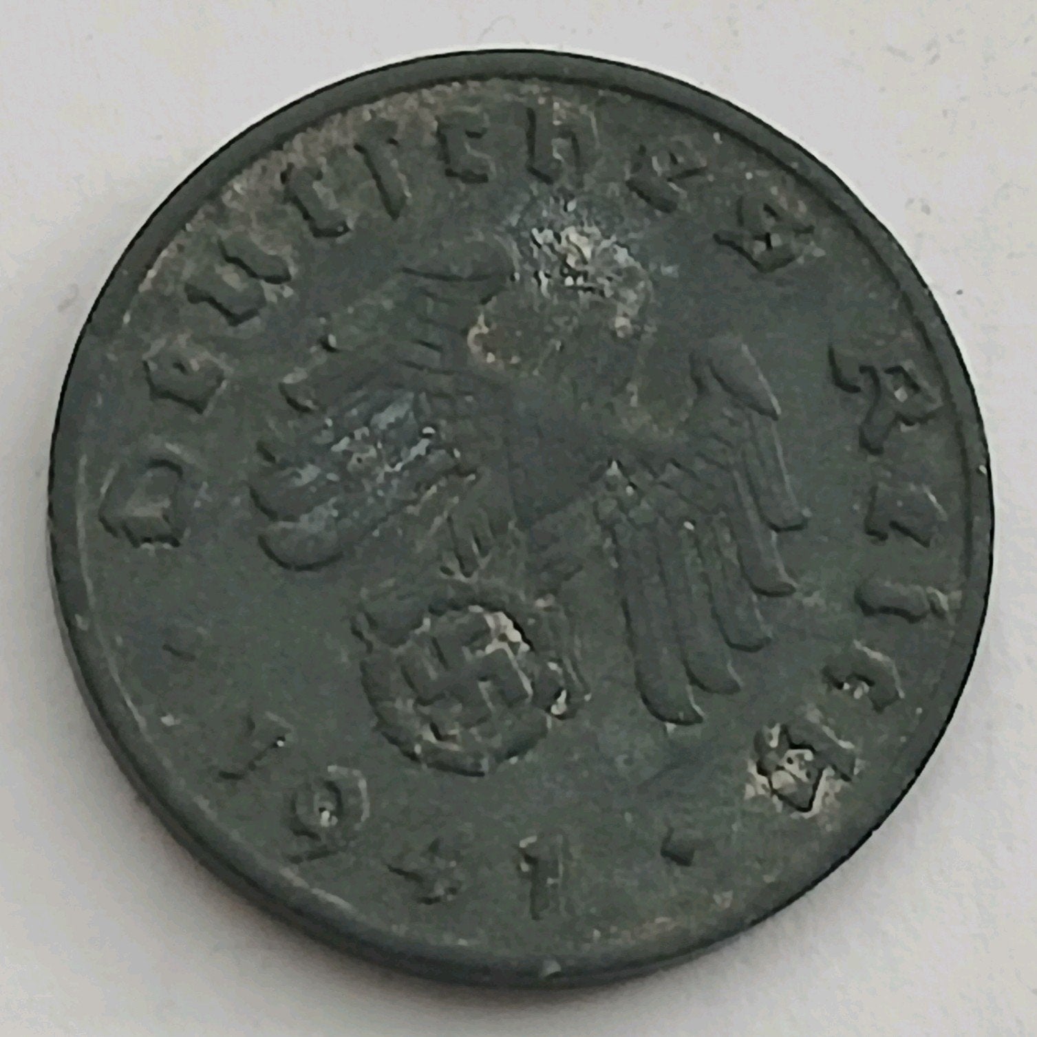 1 Reichspfennig 1941A Nazi Duitsland Oude Munt WW2 Swastika, Ophalen of Verzenden