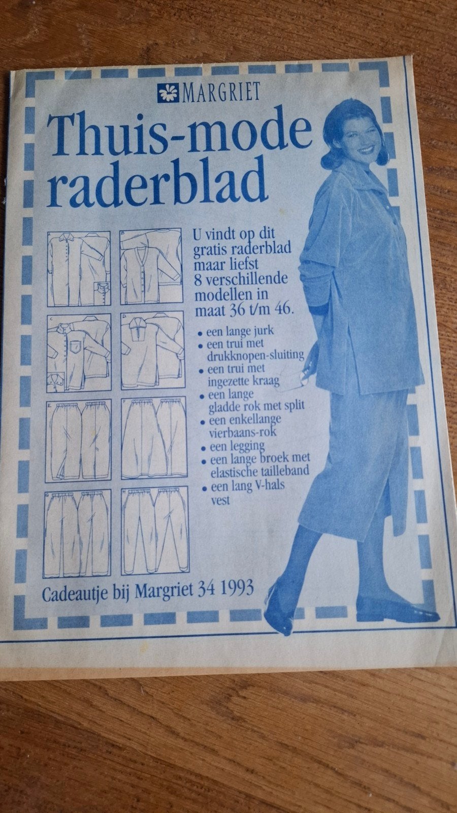 Margriet Thuis-mode raderblad 1993 - 8 patronen, Ophalen of Verzenden